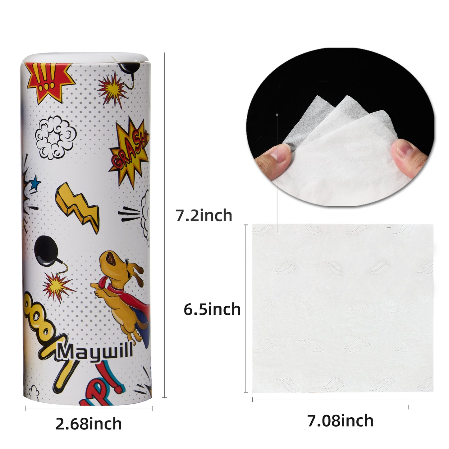 Car Tissue Cylinder, 3 Ply Facial Tissues Bulk Cylinder With Cap, Suitable For Car Cup Holder, Travel Tissue Tubes Box Container, Car Box